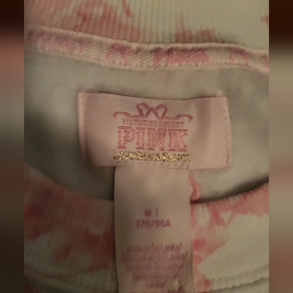 PINK x LoveShackFancy Bling Oversized Crew Sweatshirt & Sweatpants Set (M/L Set) - Picture 4 of 14